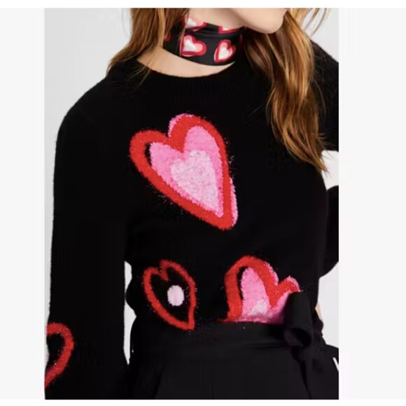 NWT Kate Spade Overlapping Hearts Sweater Women's Size M